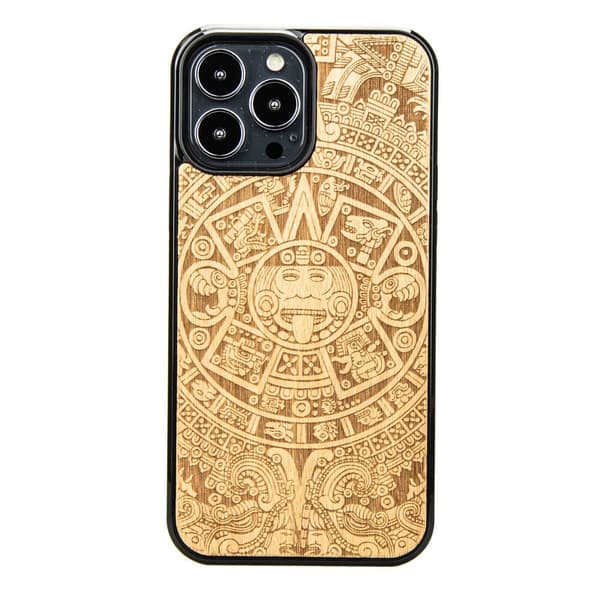 Træetui til iPhone 13 Pro Max AZTEC KALENDER ANIEGRE