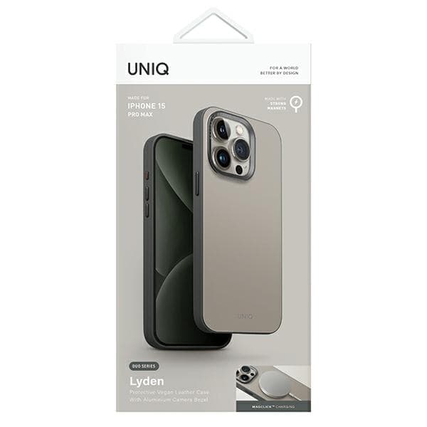 UNIQ Lyden DS-cover til iPhone 15 Pro Max, beigegrøn