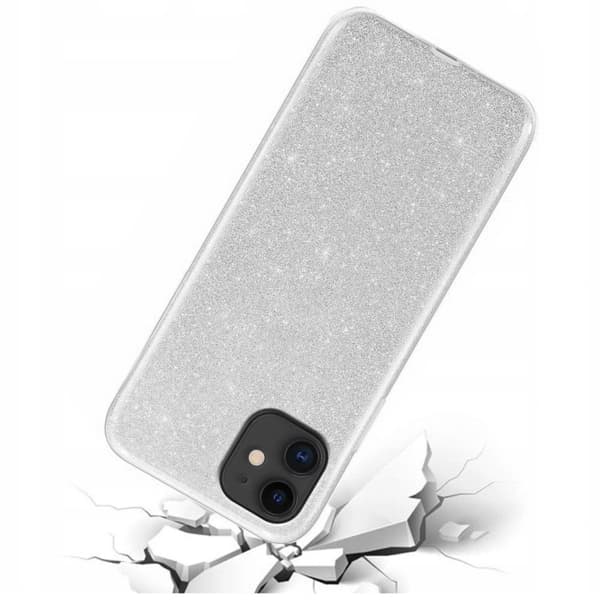 Glitterskal till iPhone 12/12 Pro, Silver