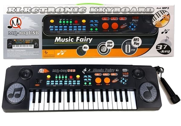 Keyboardorgel med mikrofon 37 tangenter USB