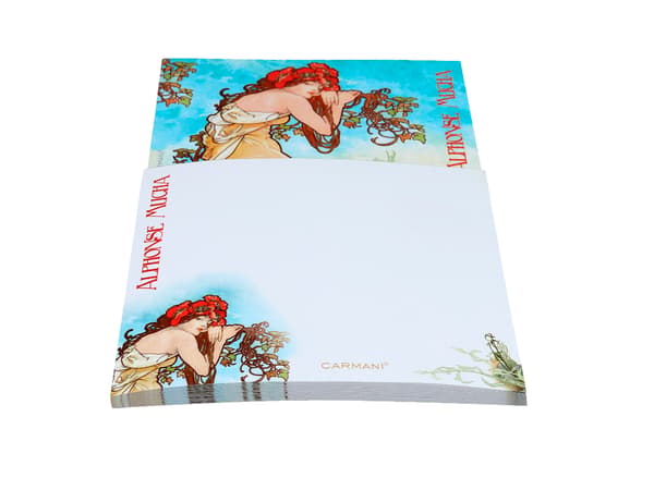 Magnetisk notesbog, stor - A. Mucha, Sommer (CARMANI)