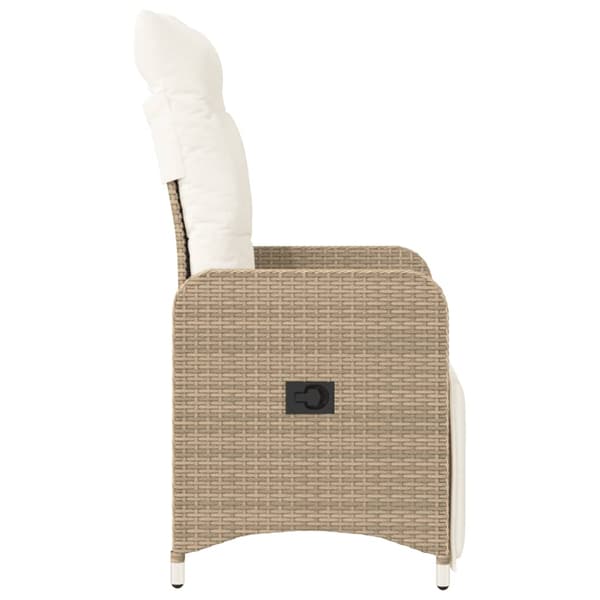 vidaXL Lepotuoli puutarhatyynyillä, beige polyrottinki
