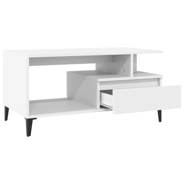 vidaXL Soffbord, Vitt 90x49x45 cm, Träbaserat Material