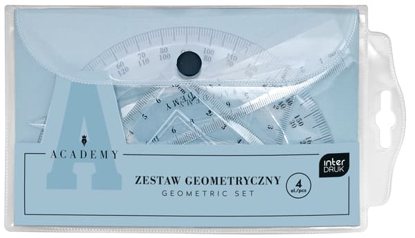 Geometrisk sæt i et 4-delt etui. Academy
