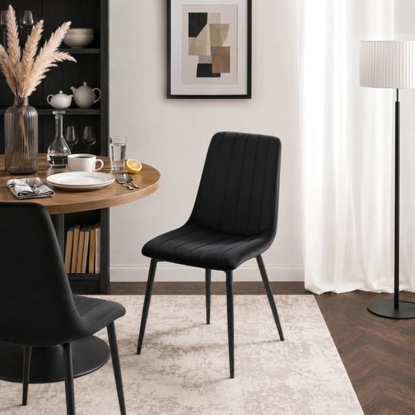 IBIS Polstret Spisebordsstol Sort Velour Moderne Loft