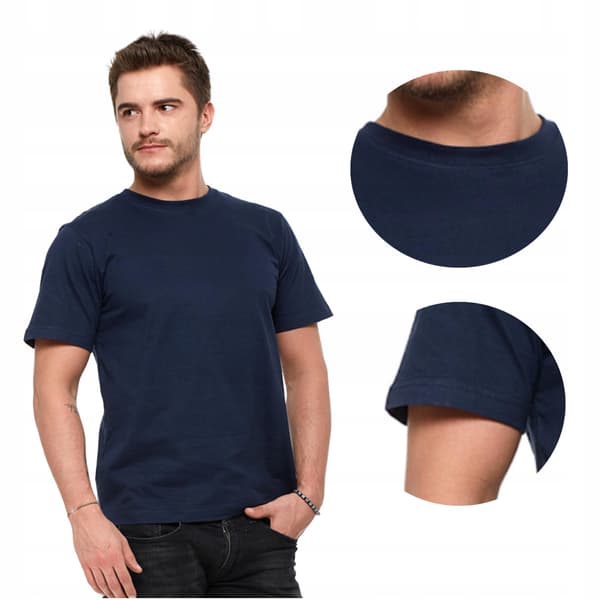 T-shirt Herr Bomull Kortärmad M Marinblå