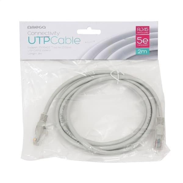OMEGA NETVÆRKSKABEL UTP PATCHKABLET CAT5e RJ45 2M [40251]