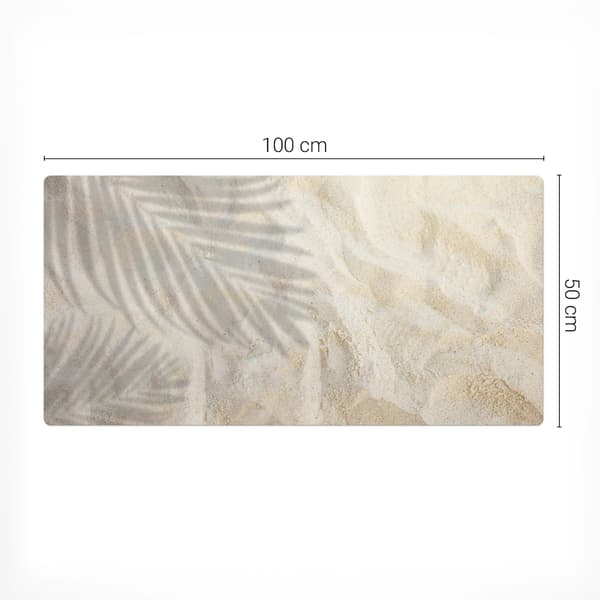 Antislips skrivebordsmåtte med løvskyggemønster på sand 100x50 cm