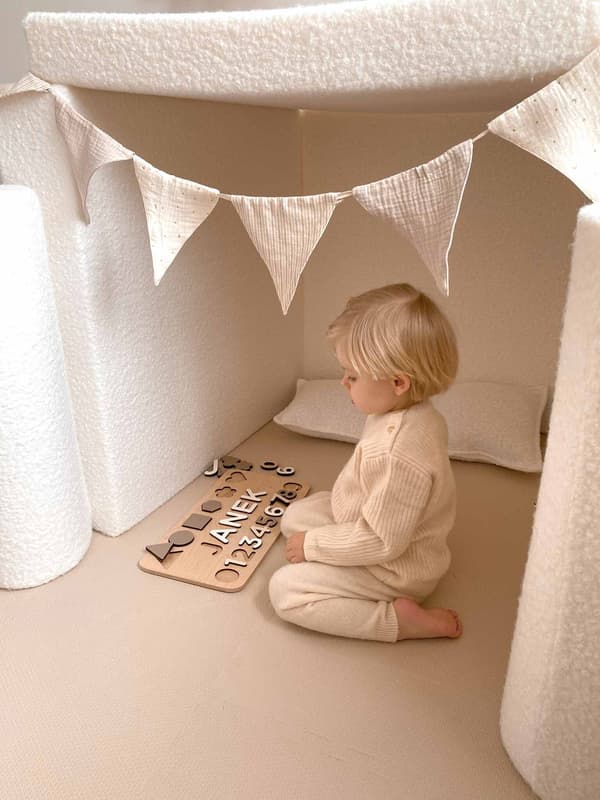 Montessori Premium Bouclé Leksoffa Vit