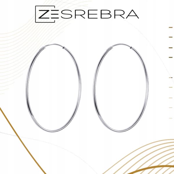 S925 sølv creoler 3 CM elegante sølv creoler