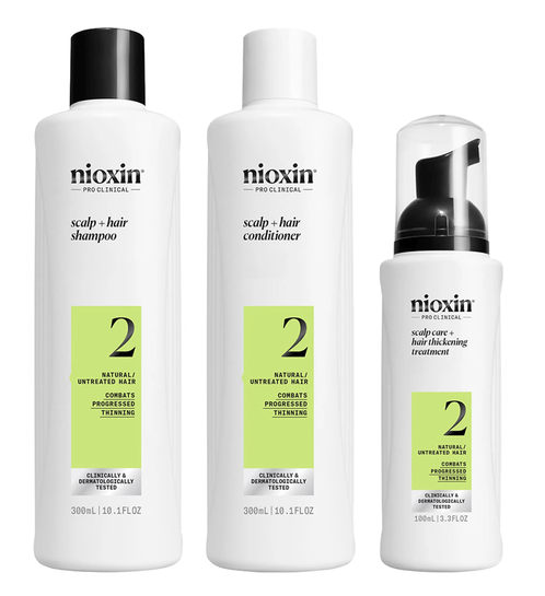 Nioxin System 2 Kit Shampoo+Plejemiddel+Sæbepleje 2x300+100 ml