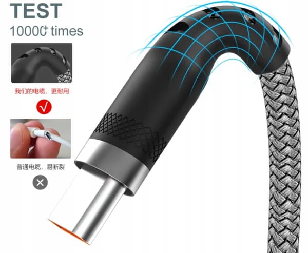 Stålgråt stærkt USB-A / USB-C-kabel 5M (5 meter) USB A - USB C 6A