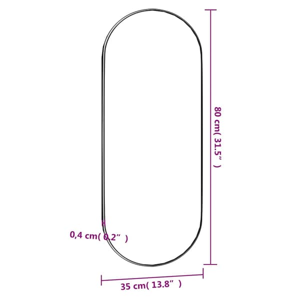 vidaXL Väggspegel, 35x80 cm, Glas, Oval