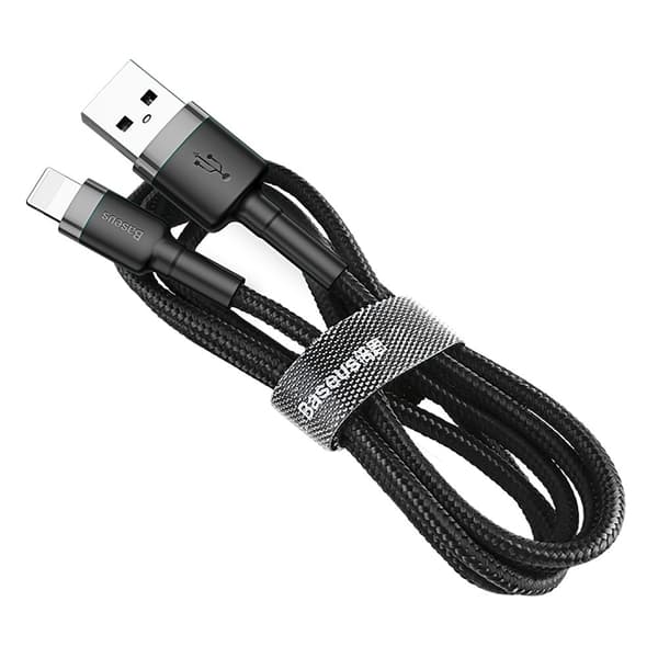 Kestävä nailonkaapeli USB iPhone Lightning QC3.0 2A 3M musta ja harmaa
