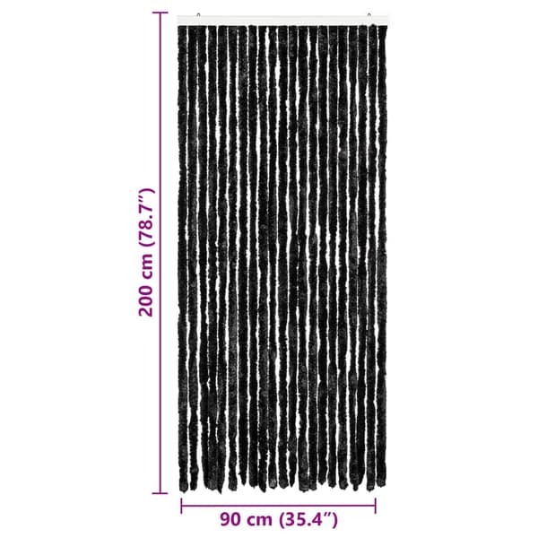 vidaXL Flugnät, Antracit, 90x200 cm, Chenille