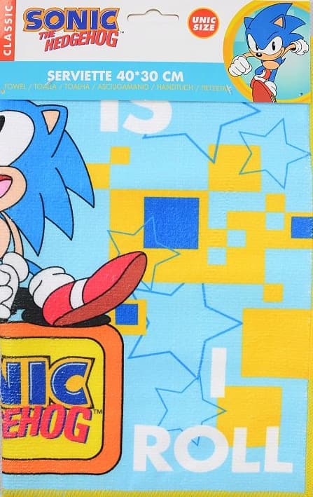 Sonic handduk liten för dagskola 30x40 cm