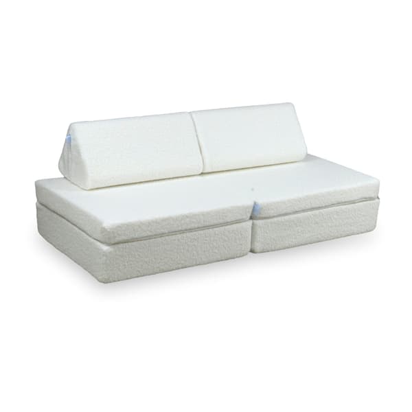 Montessori Comfort Bouclé Mini Leksoffa Vit