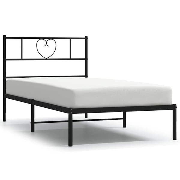 vidaXL metalsengestel med hovedgærde sort 100x190 cm