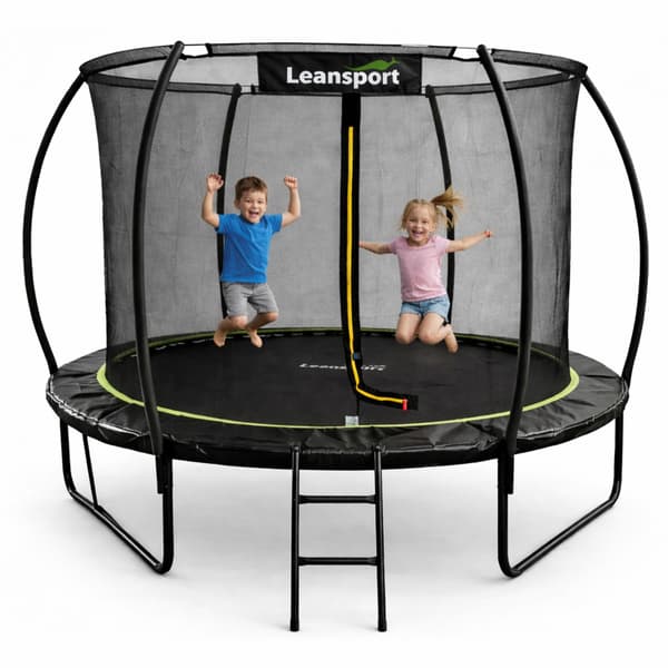 LEAN Havetrampolin med indernet sort og grøn 183 cm 1,8 m