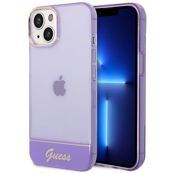 Guess Gennemsigtigt iPhone 14 Etui, Lilla