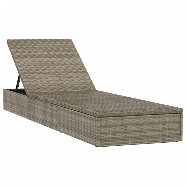 vidaXL 2-sits solfåtölj med bord, grå, polyrotting