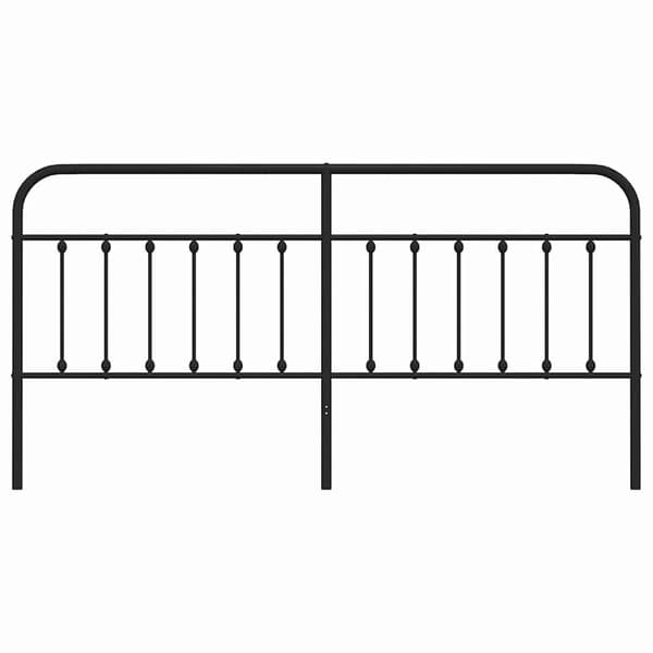 vidaXL metalsengegavl, sort, 200 cm