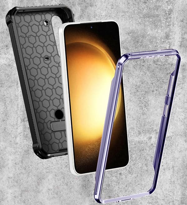 Samsung Galaxy S23 cover, kraftig bælteklips, lilla