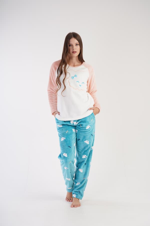 Dam vinterplyschpyjamas S 36 varm tjock