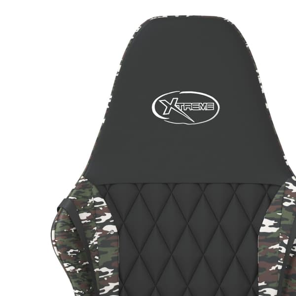 vidaXL massage-gamingstol, sort og camouflage, kunstlæder