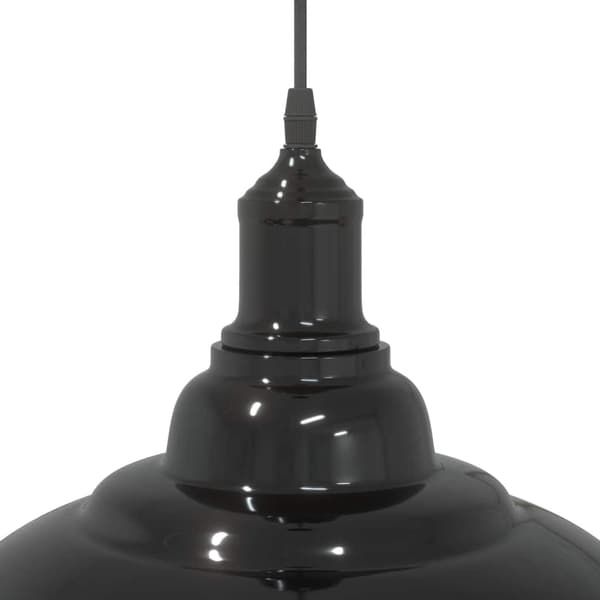 vidaXL Højdejusterbar pendellampe E27 blank sort metal