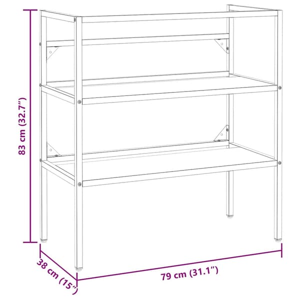 vidaXL håndvaskstel sort 79x38x83 cm jern