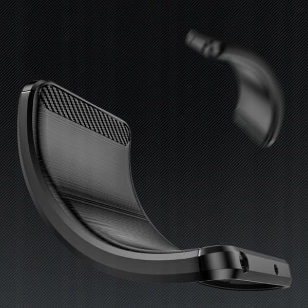 Etui til iPhone 16 CARBON CASE COVER SORT CASE + GLAS
