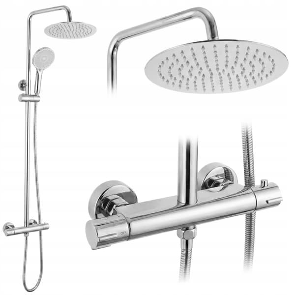 Duschset Krom Silver Termostat Lungo Modern
