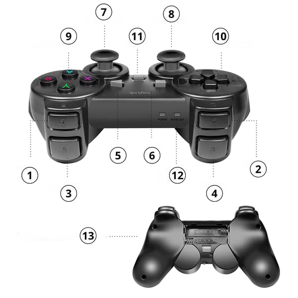 Gamepad Trådlös Spelkontroll 2.4 GHz LogiLink Win Android PS3 TV
