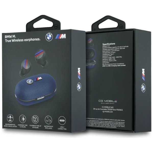 TWS Bluetooth-hörlurar BMW M Metalllogotyp ENC Blå