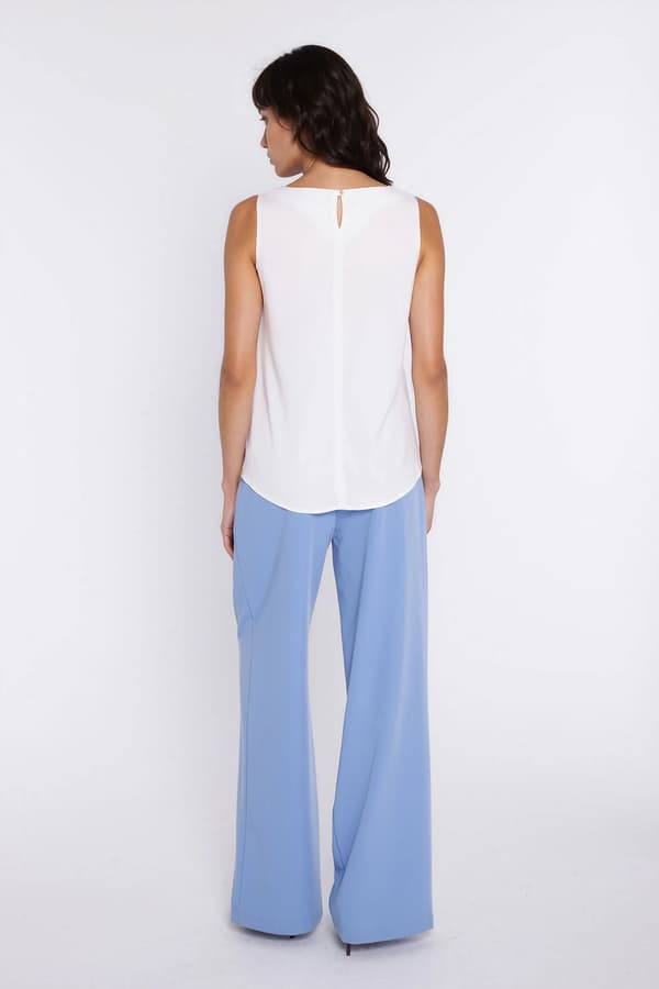 A-linjeformad blus, ärmlös - ecru 42