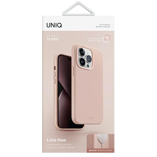 UNIQ Lino MagSafe-etui til iPhone 14 Pro, lyserød