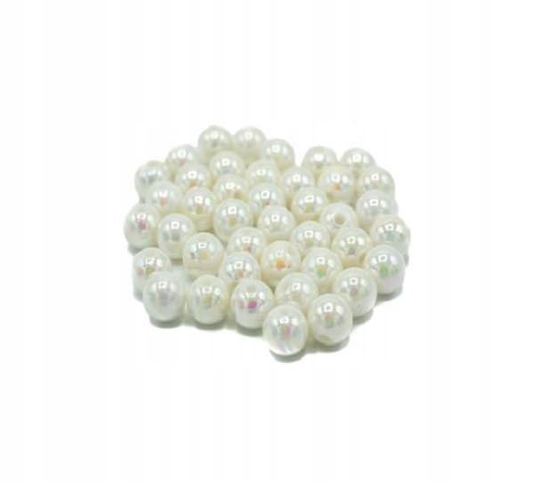Plastikperler, opaliserende, perle, diameter 10 mm
