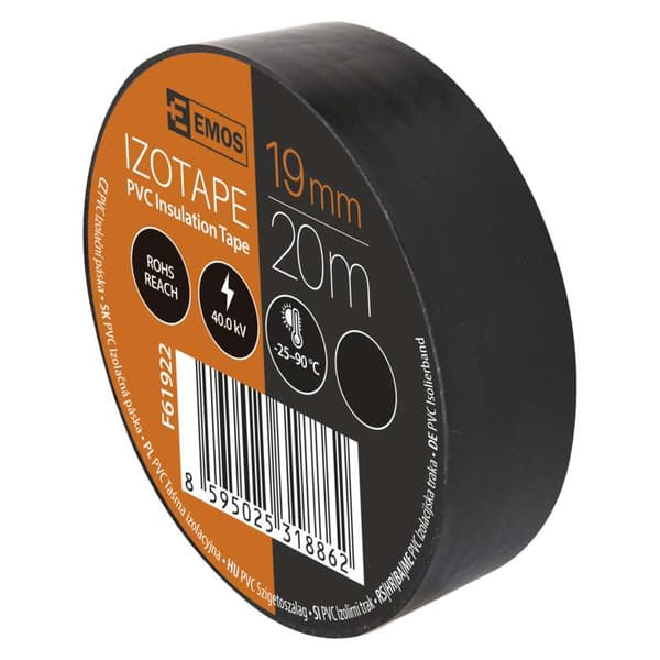 PVC-eristysteippi 19 mm x 20 m musta