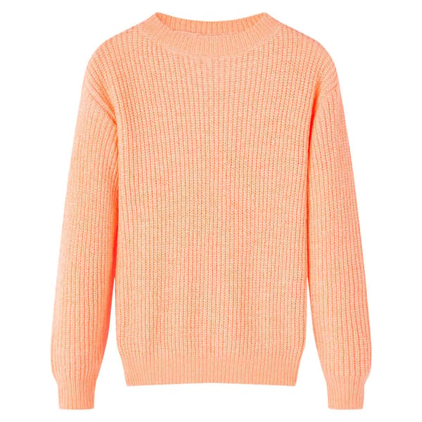 Børnestriktrøje, lys orange, 128