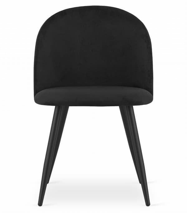 BELLO stol - sort fløjl / sorte ben x 1