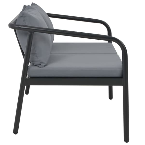 vidaXL 2-sits trädgårdssoffa med kuddar, aluminium, grå
