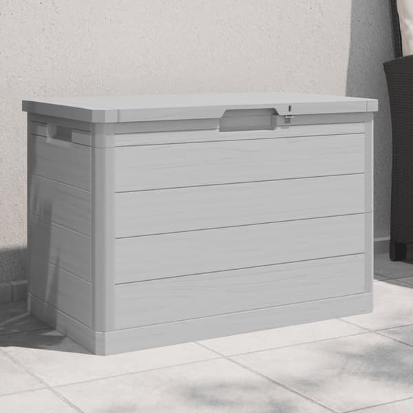 vidaXL Trädgårdskuddlåda grå 77,5x44,5x53 cm PP
