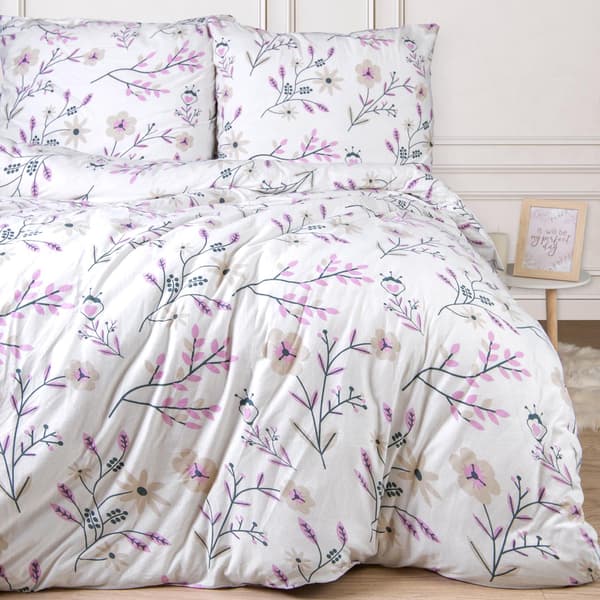 Bäddset 160x200 JERSEY 100% BOMULL blommor påslakan + örngott