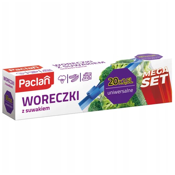 Paclan Mega Sæt 2,5L Lynlåsposer 20 stk.