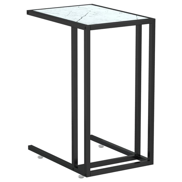 vidaXL Datorbord vit marmor 50x35x65 cm