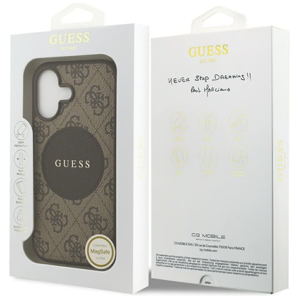 Guess 4G Circle Classic Logo MagSafe-etui til iPhone 17 brunt