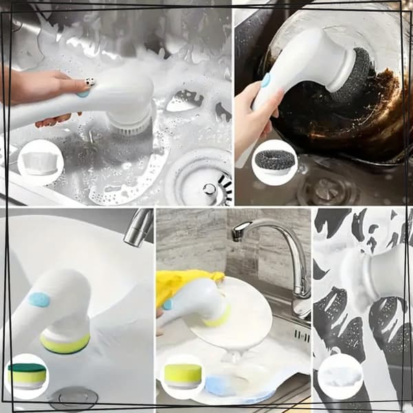 ELEKTRISK VIT ROTERANDE BORSTE 5 I 1