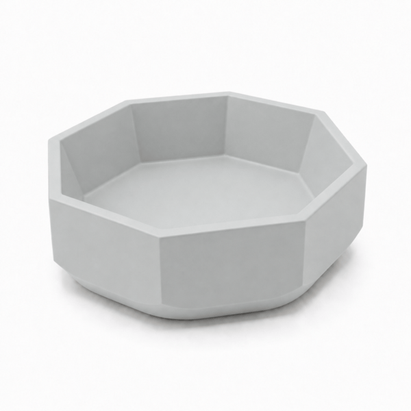 Geometrisk grå åttkantig skål, modern design