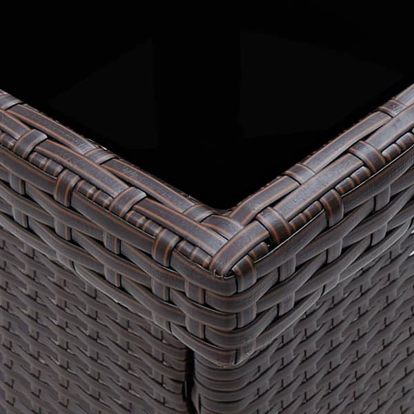 vidaXL brunt havebord i polyrattan